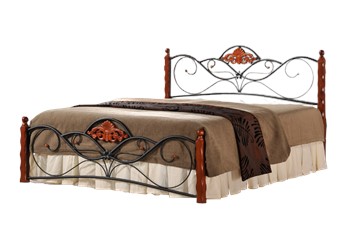 Łóżko VALENTINA 160 cm czereśnia ant./czarny