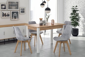 Stół Rozkładany ST22-FX (120-160)x67 Dąb Złoty Craft/Biały