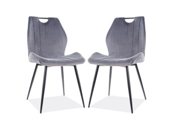 Zestaw 2x Krzesło ARCO Velvet Czarny/Szary Bluvel 14