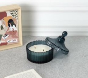 Świeca ze Szkła Bohemskiego L Zielony