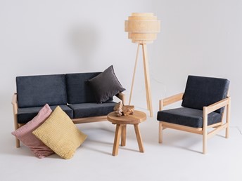 Sofa CARL 2 Os. Gwiaździsta Noc/Czarny