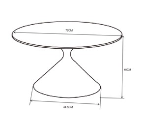Ława L19-FX fi72 Biały Marmur/Czarny