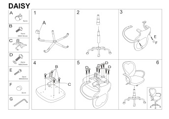 Fotel Obrotowy DAISY Różowy