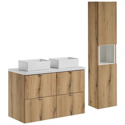 Zestaw Meblowy GAJA 100cm Dąb Coast Evoke/Biały Mat