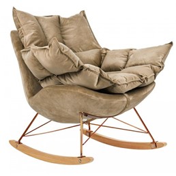 Fotel Bujany SWING VELVET Jasny Brąz