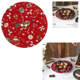 Taca Obrotowa na Ciasto 28cm Czerwony