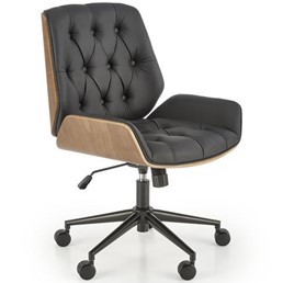 Fotel Gabinetowy GAVIN Czarny/Orzech