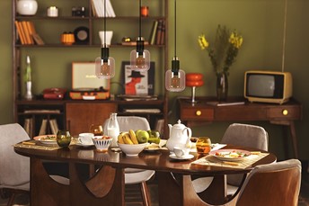 Lampa Wisząca DOKA K-5268 Czarny/Złoty/Bursztynowy