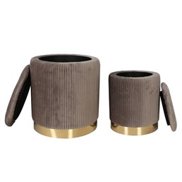 Zestaw Puf Velvet P4-FX Szary/Złoty