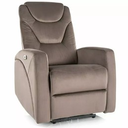 Fotel Rozkładany KRONOS Velvet Cappuccino/Czarny