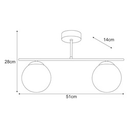 Lampa Sufitowa FELIX K-5781 Bursztynowy/Beż