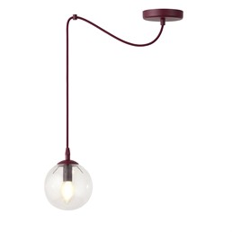 Lampa Wisząca GIGI 1 Burgundowy/Transparentny