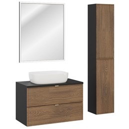 Zestaw Meblowy SMILE 80cm Czarny Mat/Dąb Casella