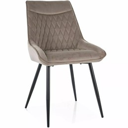 Krzesło AGAT Velvet Czarny Mat/Ciemny Beżowy Bluvel 40