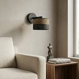 Kinkiet KARBON K1 Czarny/Brązowy