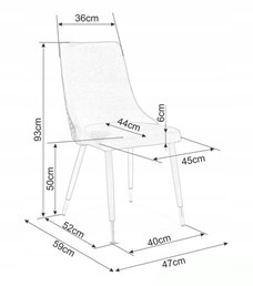 Krzesło PIANO B Velvet Czarny/Beż Bluvel 28