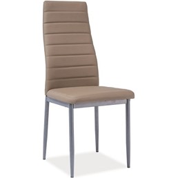 Krzesło H261 Ekoskóra Bis Alu/Ciemny Beż