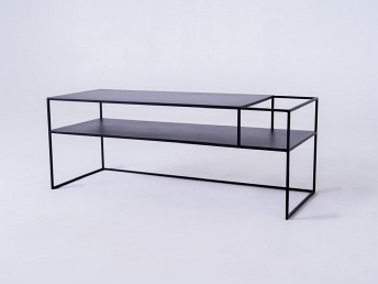 Stolik RTV Senso Flower Metal P 120x45 Czarny