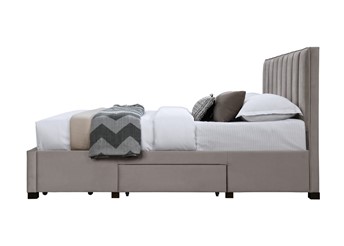 Łóżko GRACE z Szufladami Velvet 160x200 cm Beżowy