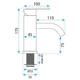 Bateria Umywalkowa Niska ONTARIO Miedź Szczotkowany
