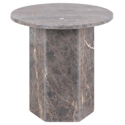 Stolik NAXOS fi50cm Marmur Ciemny Brązowy