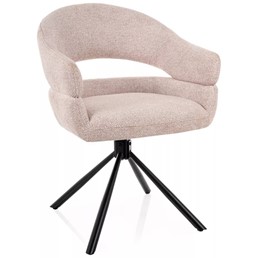 Krzesło BORGO LEO Jasny Beż/Czarny Mat