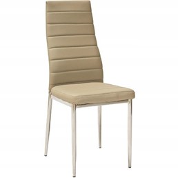 Krzesło H261 Ekoskóra Chrom/Ciemny Beż