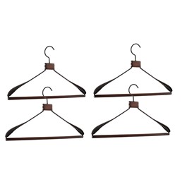 Zestaw 4 Drewnianych Wieszaków na Ubrania SHP SOLID Czarny