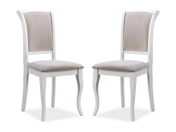 Zestaw 2x Krzesło MN-SC Biały/Beżowy Wzór Tap.132