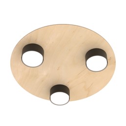 Lampa Sufitowa PIXO 3 WOOD Czarny/Dąb
