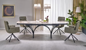 Stół ALTER Beżowy Marmur/Czarny