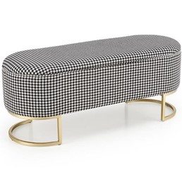 Ławka z Funkcją Pojemnika HARMONY Złoty/Czarny/Biały