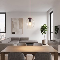 Lampa Wisząca ISTAR 1 Burgundowy/Transparentny