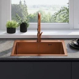 Zlewozmywak Stalowy LIAM Miedź Szczotkowany