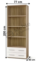 Regał LIMA REG3 Dąb Sonoma/Biały