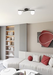 Lampa Wisząca OPUS 2 Czarny/Opal