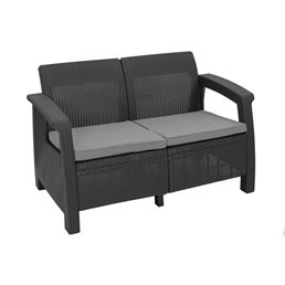 Sofa Ogrodowa CORFU Love 2-Osobowy 70x128x79 Grafit