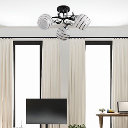 Żyrandol MILTON 3 Czarny/Biały/Srebrny