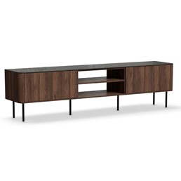 Stolik RTV SOLANO RTV-2 200 cm Orzech Warmia/Czarny Marmur