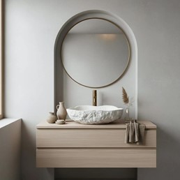 Umywalka Nablatowa ISLA SHIRO Beżowy