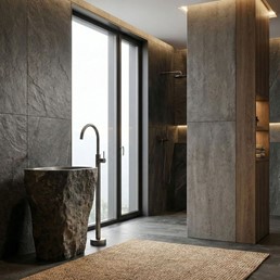 Bateria Umywalkowa Podłogowa LUNGO Tytan