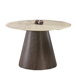 Stół Okrągły PIREUS fi120 Trawertyn/Orzech