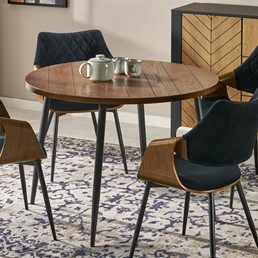 Stół Okrągły BARRY fi105 Orzechowy/Czarny