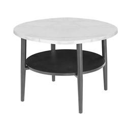 Ława ELLA B fi60 Biały Marmur/Czarny