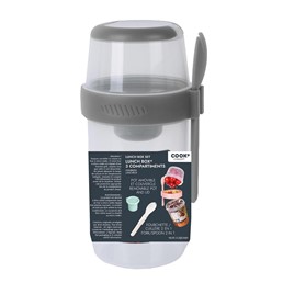 Lunch Box z Trzema Przegródkami Szary