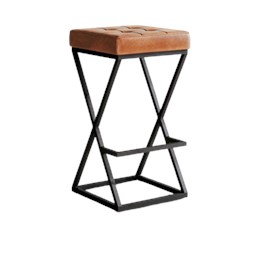 Hoker Tapicerowany AV1730-192S 38x38x74 Czarny/Brązowy