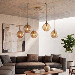 Lampa Wisząca GIGI 5 Beżowy/Miodowy