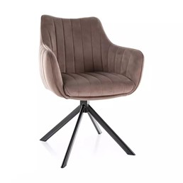 Krzesło AZALIA Velvet Cappuccino/Czarny Mat