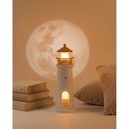 Lampa Nocna z Projektorem Księżyc SHP LIGHTHOUSE Biały/Złoty