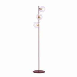 Lampa Podłogowa MAGNUS LP3 Burgundowy/Transparentny